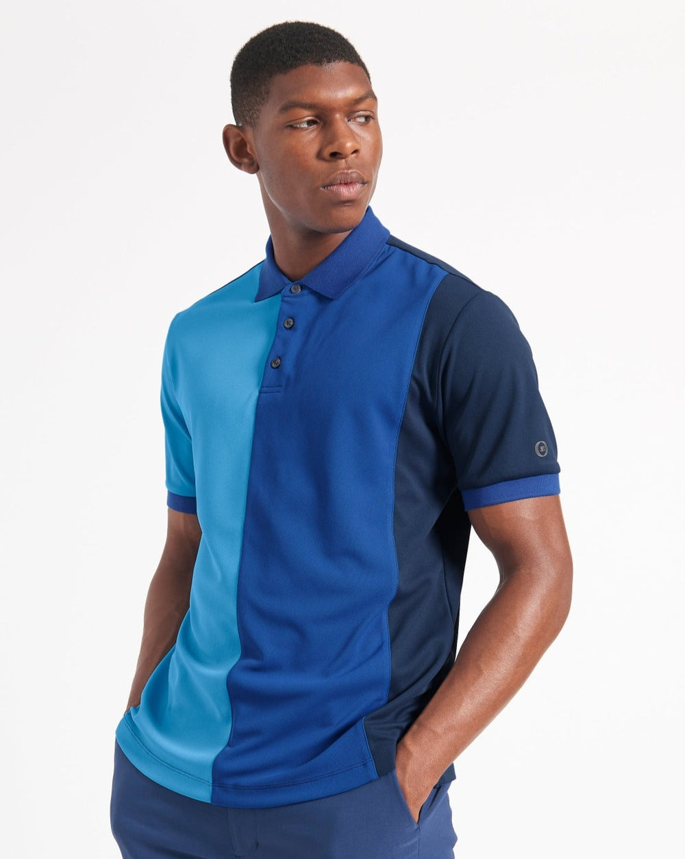 Polos Ben Sherman 360 Motion Stretch Colorblock Bleu Bleu Royal | GEH-71426405